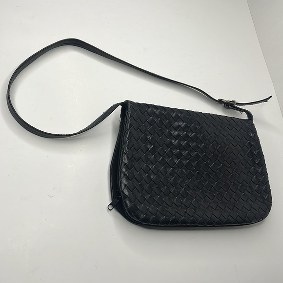 Leather Vintage Intrecciato Shoulder Bag - Made in Italy - Picture 2 of 12